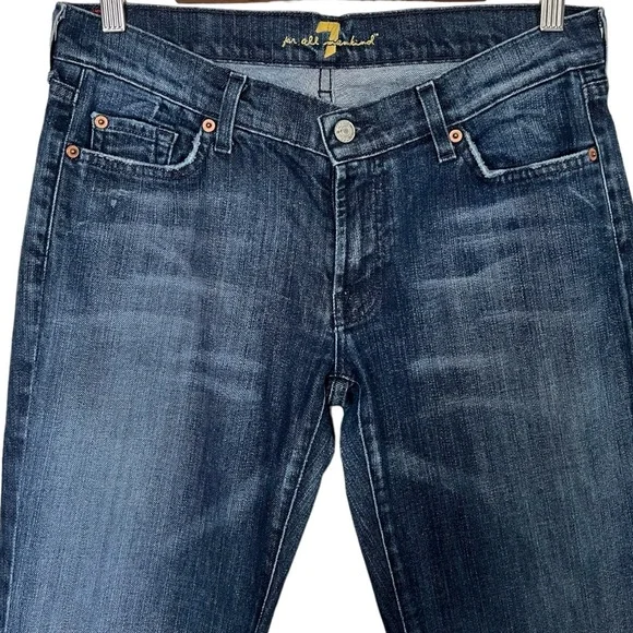 7 for all Mankind Bootcut Jeans Pink  Stitching Womens Size 31 - Picture 6 of 13